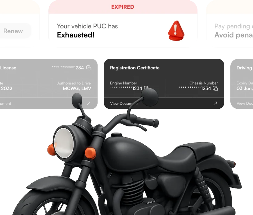 Motorcycle in garage